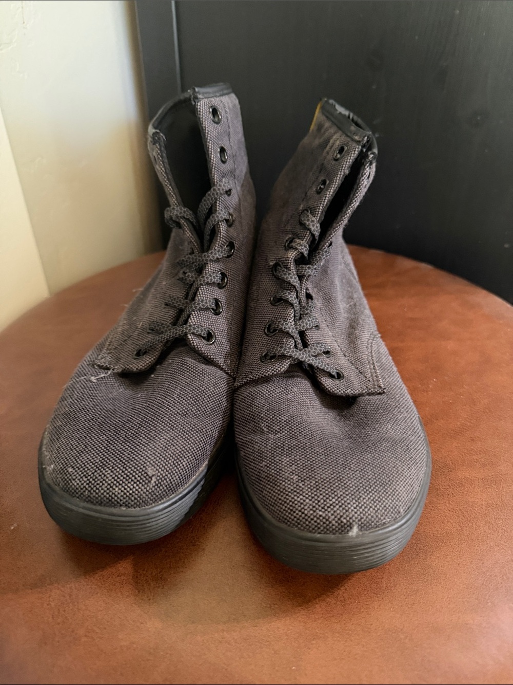 Dr. Martens Women's Canvas Combat Boots in Black